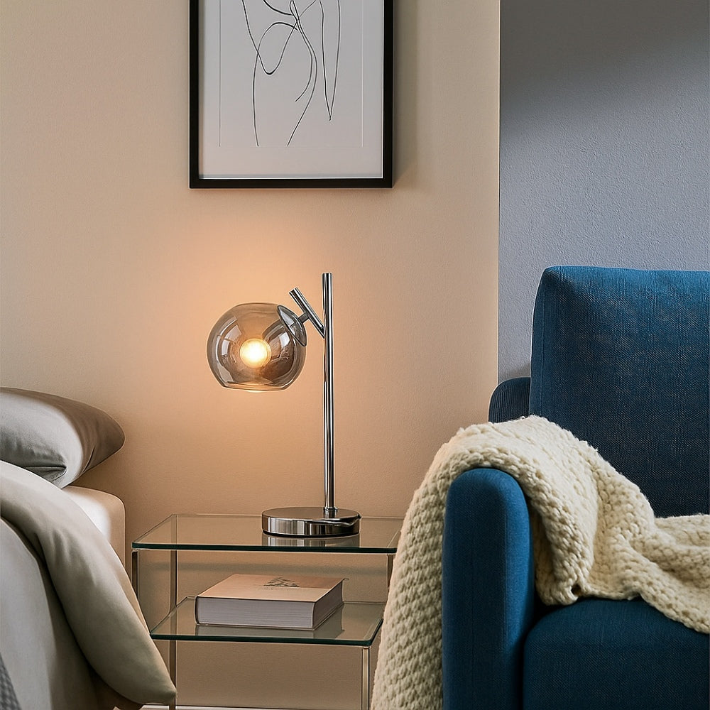 Pagazzi Lighting   Nia Chrome Smoke Table Lamp , BrandAlley