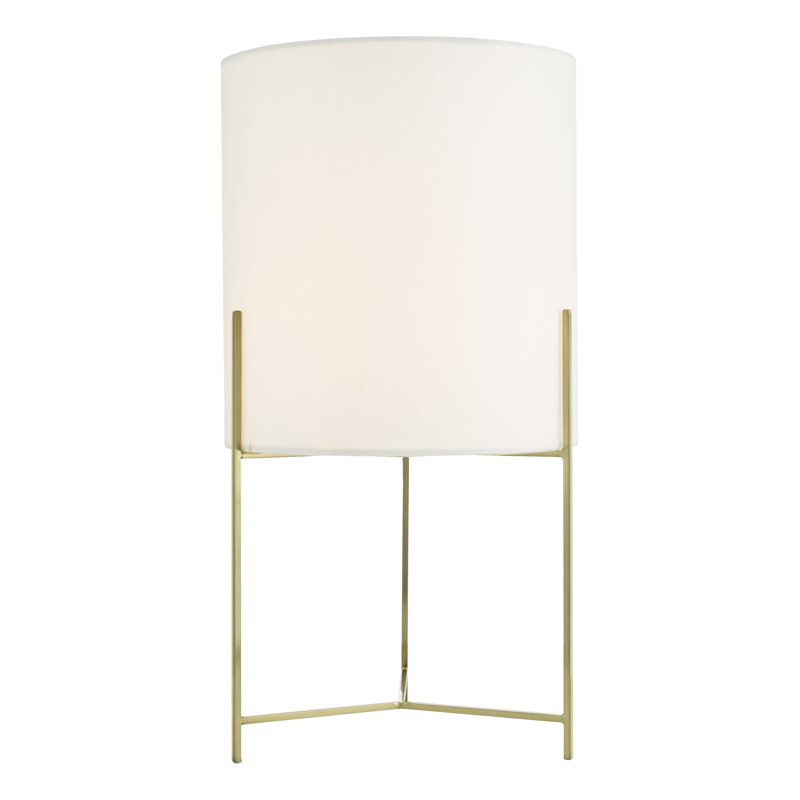 The Lighting Studio    White Michaela Table Lamp Satin Gold With Shade in Size Small, BrandAlley