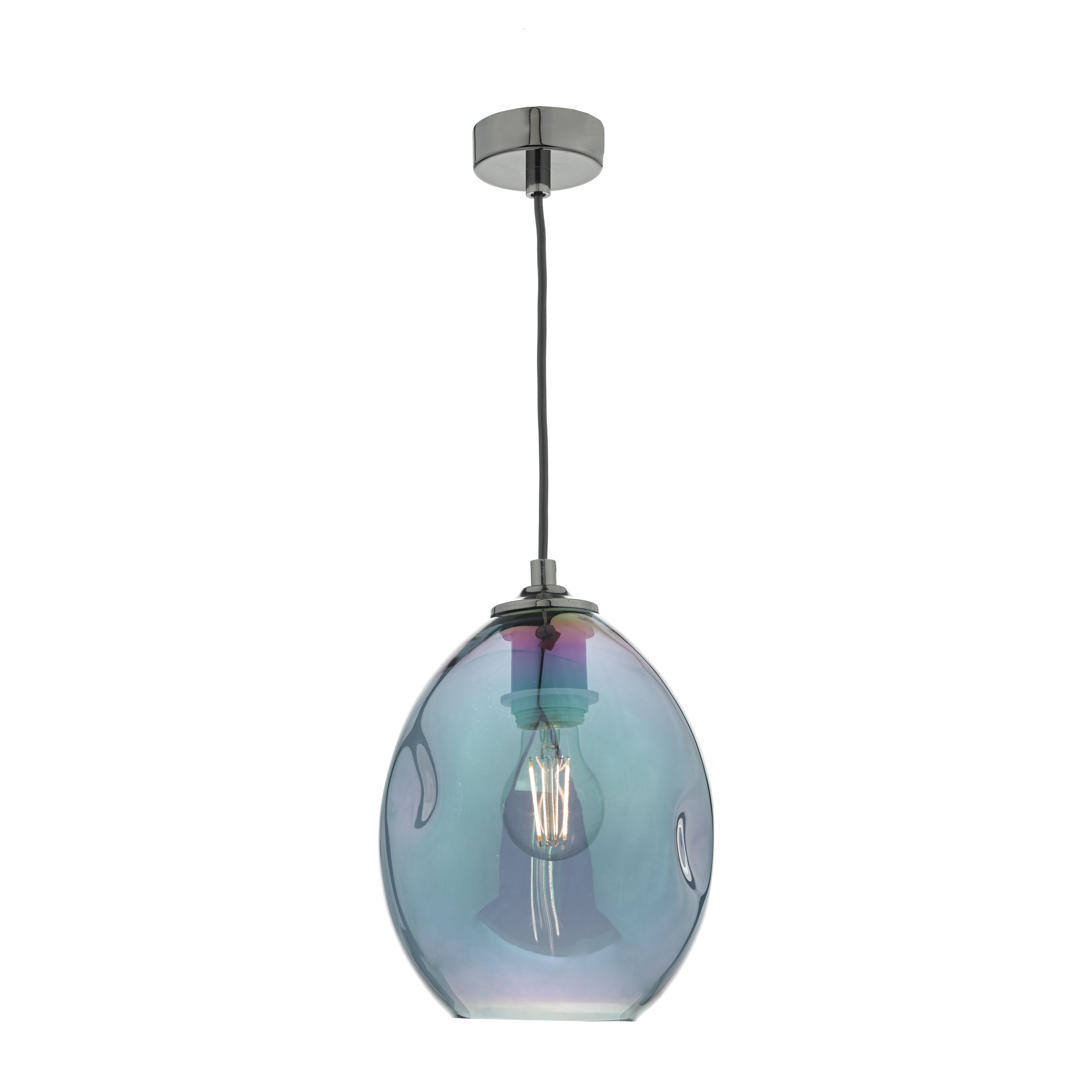 The Lighting Studio   Rogan Pendant Black & Iridised Glass, BrandAlley