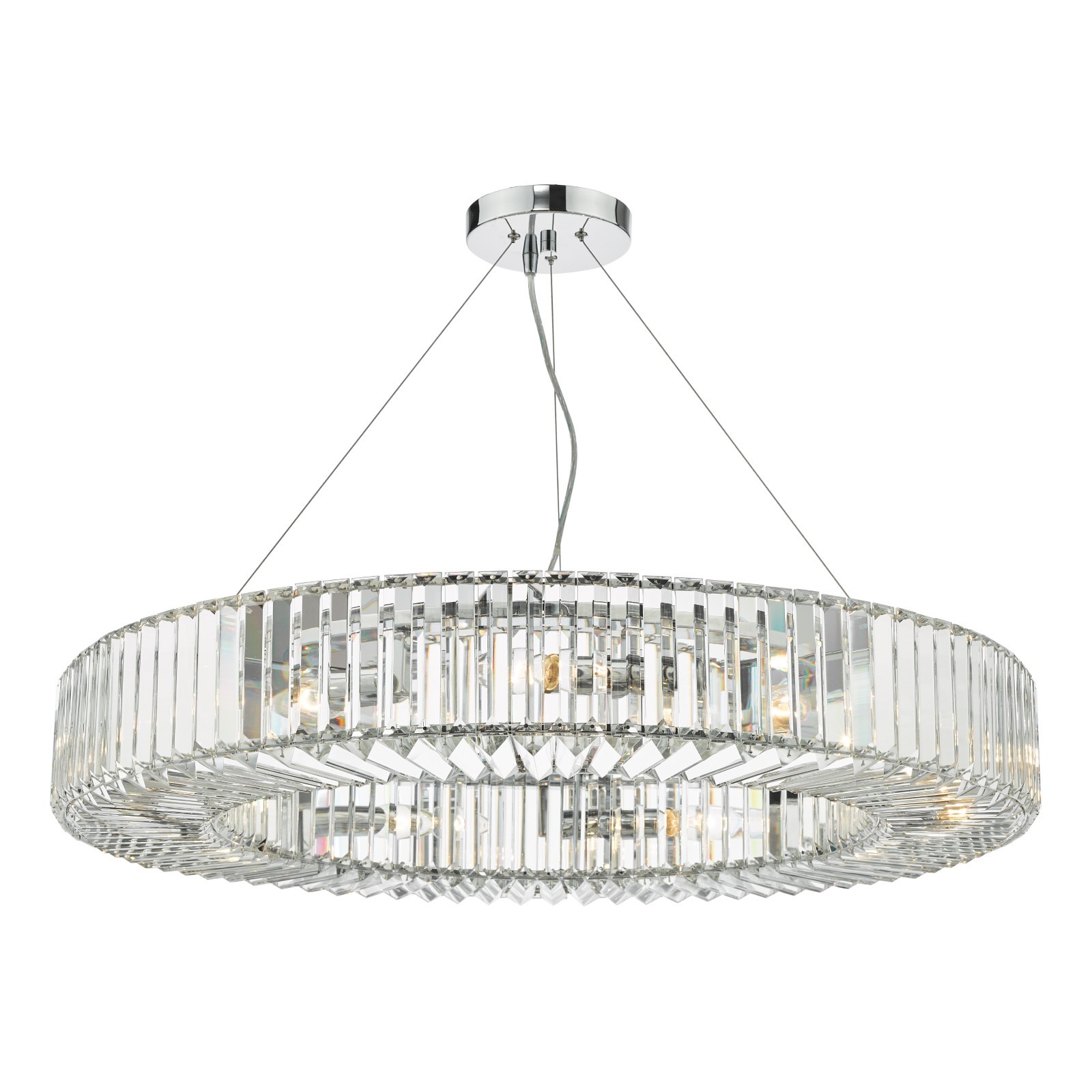 The Lighting Studio   Teyana 9 Light Pendant Polished Chrome Crystal in Size 9, BrandAlley