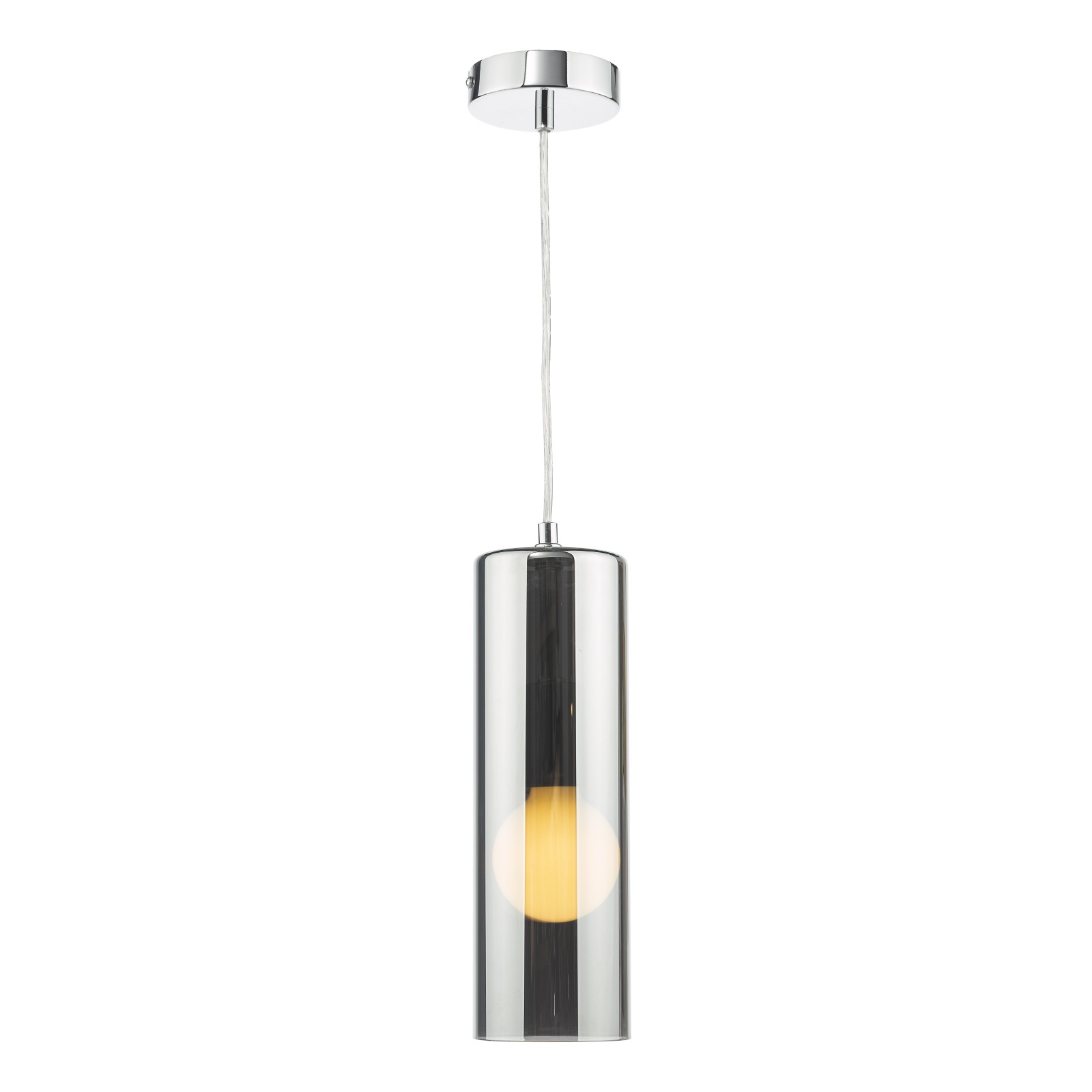 The Lighting Studio   Diaz Pendant Smoked Glass and Polished Chrome, BrandAlley