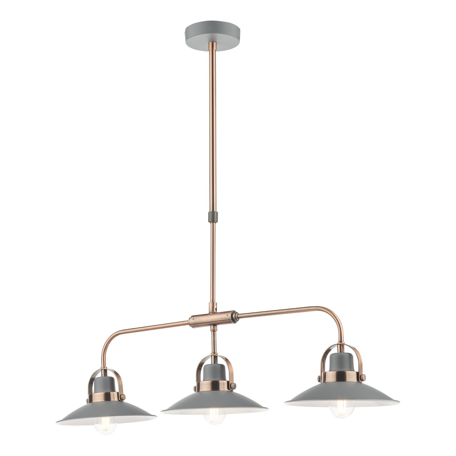 The Lighting Studio   Liden 3 Light Bar Pendant Graphite Copper in Size 3, BrandAlley