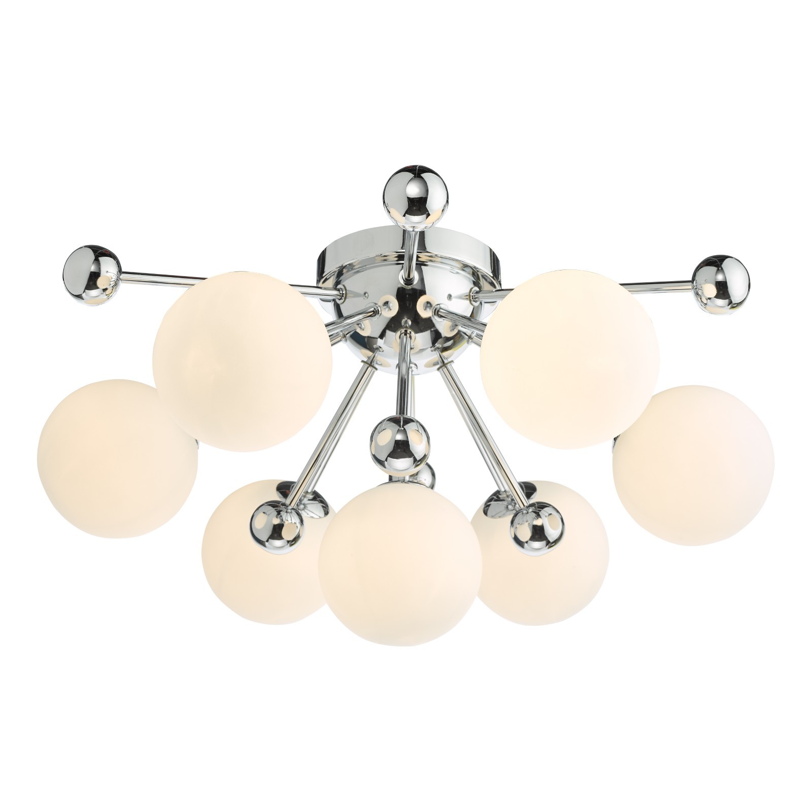 The Lighting Studio   Ursa 7 Light Flush Polished Chrome and Opal Glass in Size 7, BrandAlley