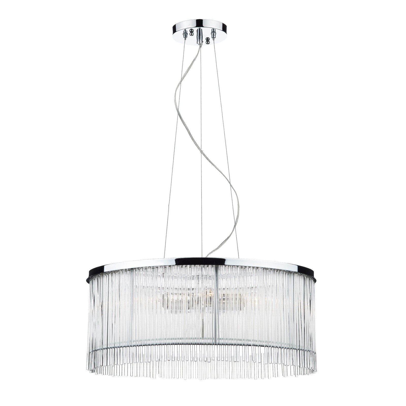 The Lighting Studio   Japan 3 Light Pendant Polished Chrome Glass in Size 3, BrandAlley