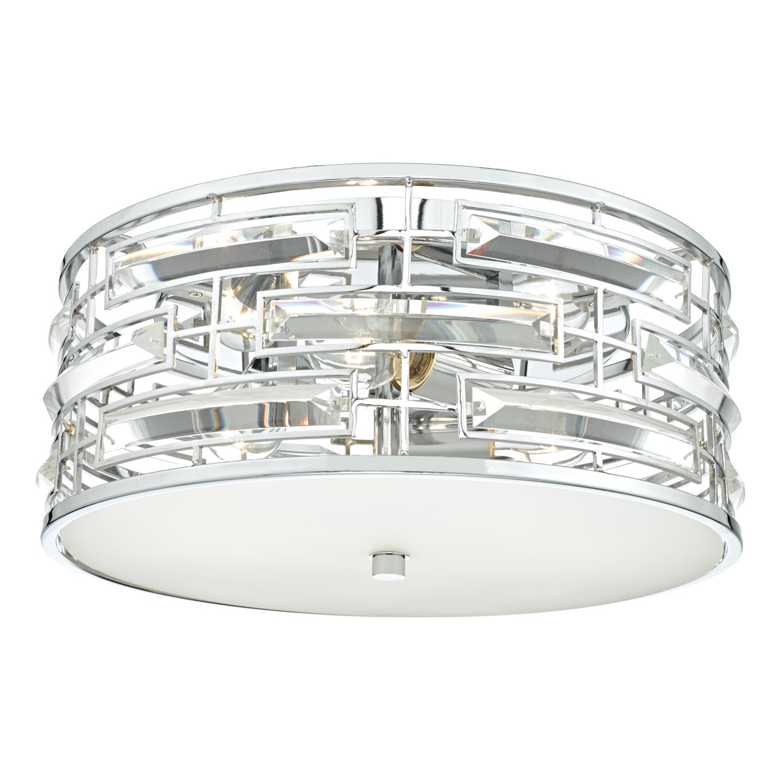 The Lighting Studio   Seville 3 Light Flush Polished Chrome Crystal With Diffuser in Size 3, BrandAlley