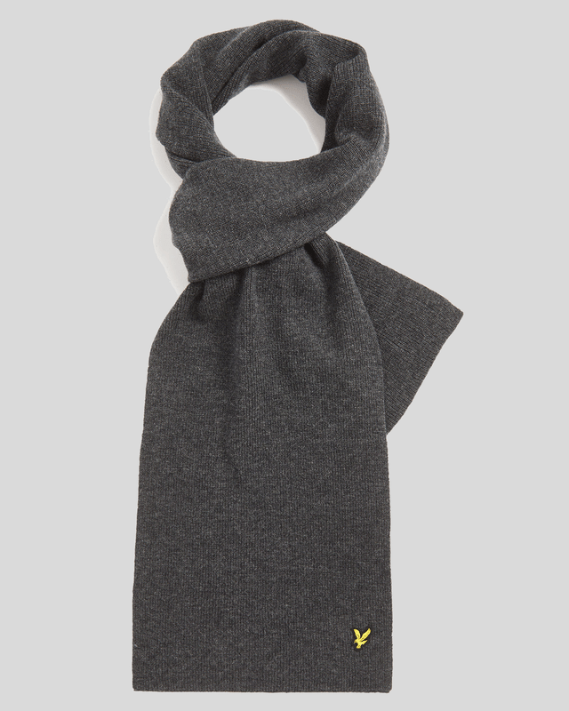 Lyle & Scott Men's  Lambswool Blend Ribbed Scarf , BrandAlley