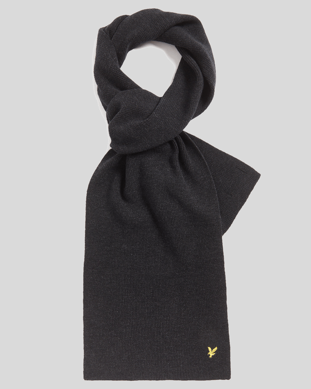Lyle & Scott Men's  Lambswool Blend Ribbed Scarf , BrandAlley
