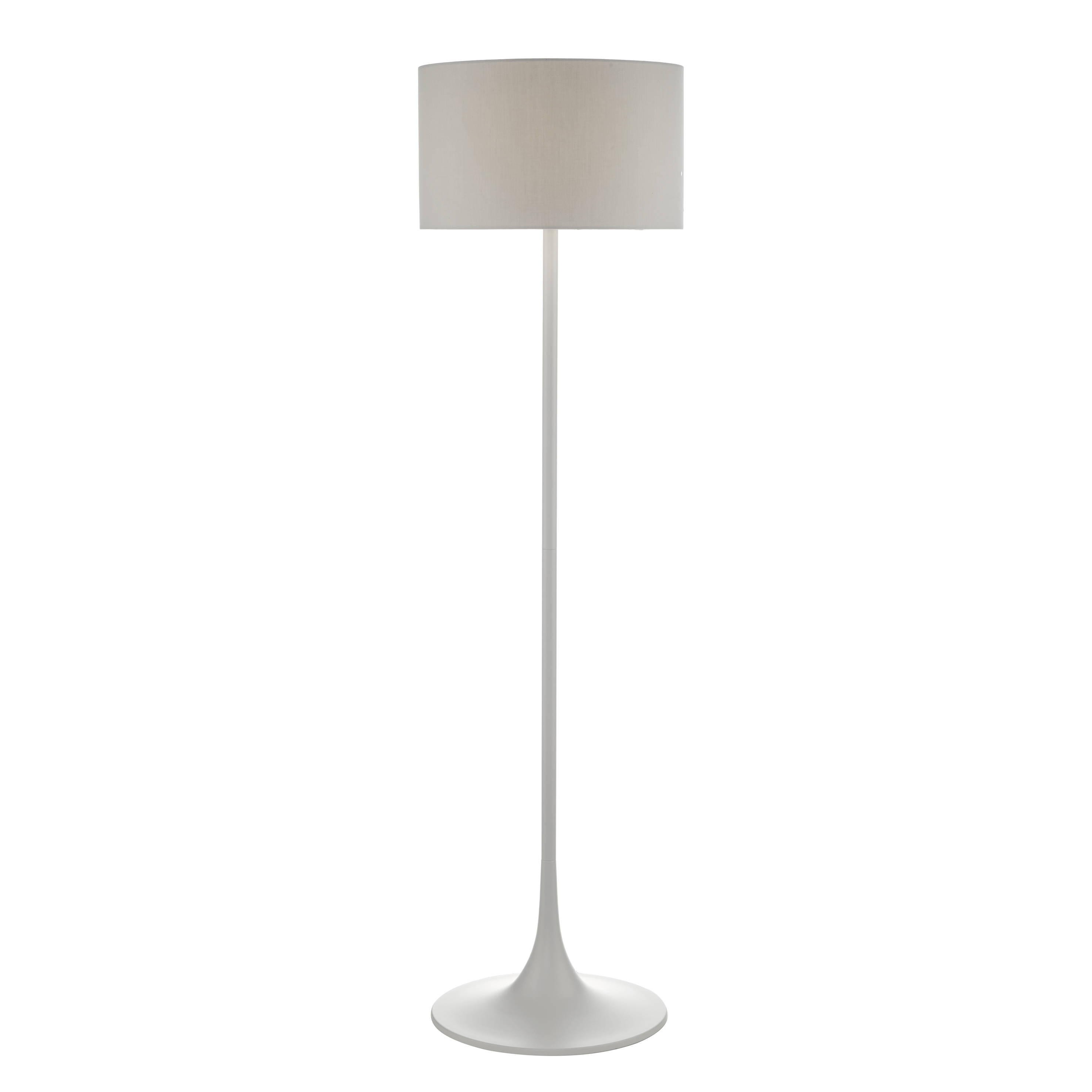 The Lighting Studio    White Funchal Floor Lamp Matt Grey With Shade, BrandAlley