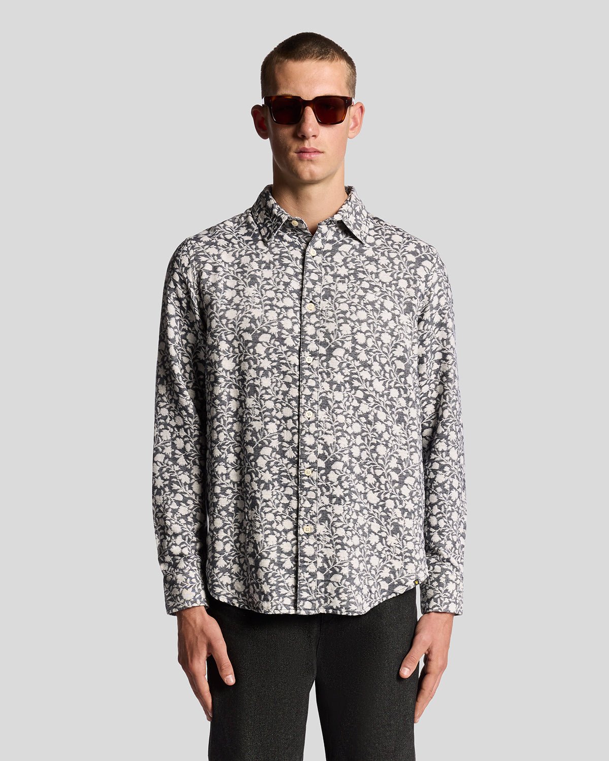 Lyle & Scott Men's  Viscose Blend Floral Jacquard Shirt in Size XXL, BrandAlley