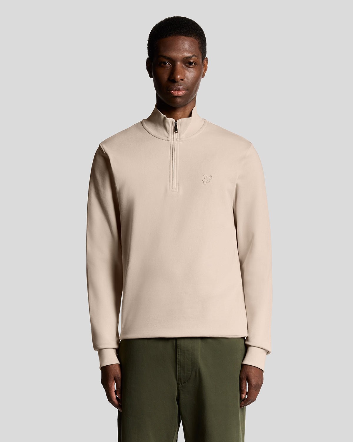 Lyle & Scott Men's   Pink Superfine Cotton 1/4 Zip Sweatshirt in Size L, BrandAlley