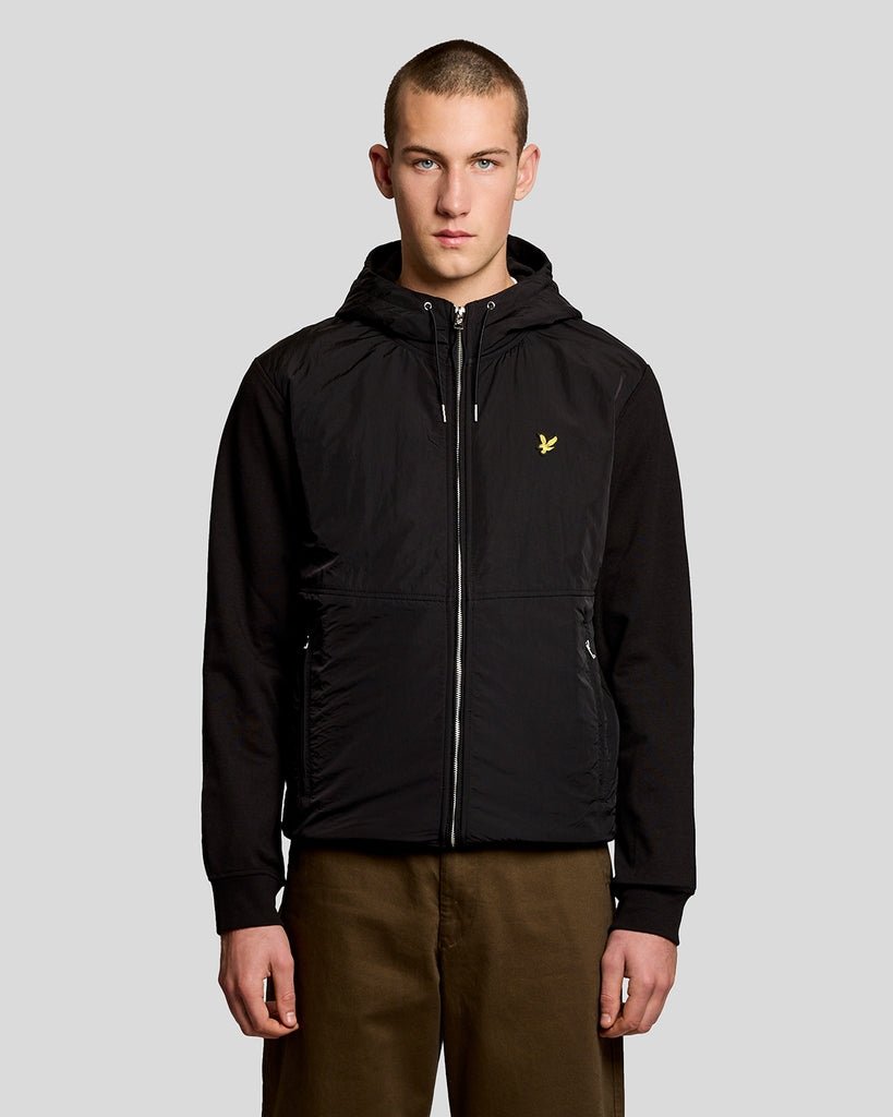 Lyle & Scott Half Raglan Sleeve Panneled Hoodie - Size S