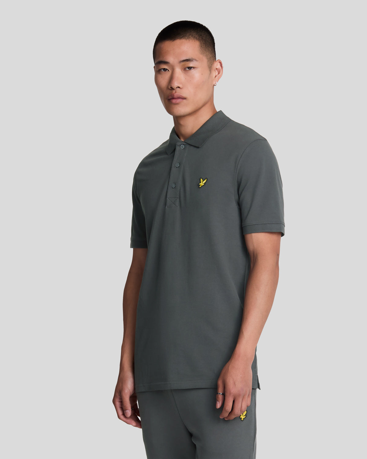 Lyle & Scott Men's   Grey Cotton Polo Shirt in Size S, BrandAlley