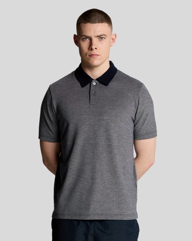 Lyle & Scott Men's   Navy Two Tone Polo Shirt in Size L, BrandAlley