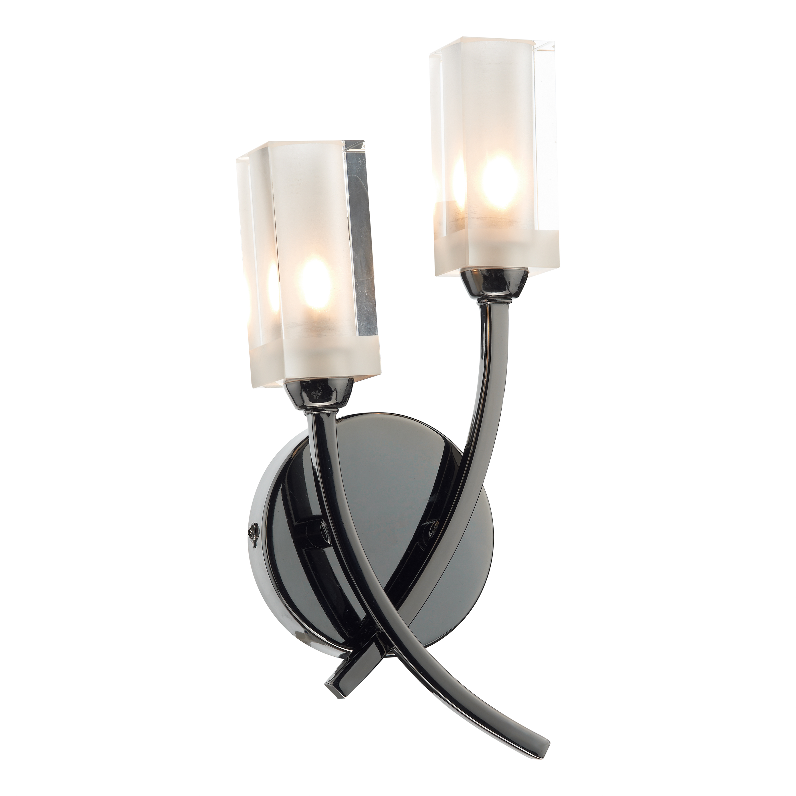The Lighting Studio   Morgan Double Wall Bracket Black Chrome in Size 2, BrandAlley