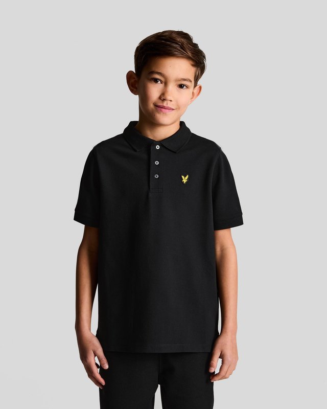 Lyle & Scott Boys   Black Cotton Polo Shirt in Size 8/9 Years, BrandAlley
