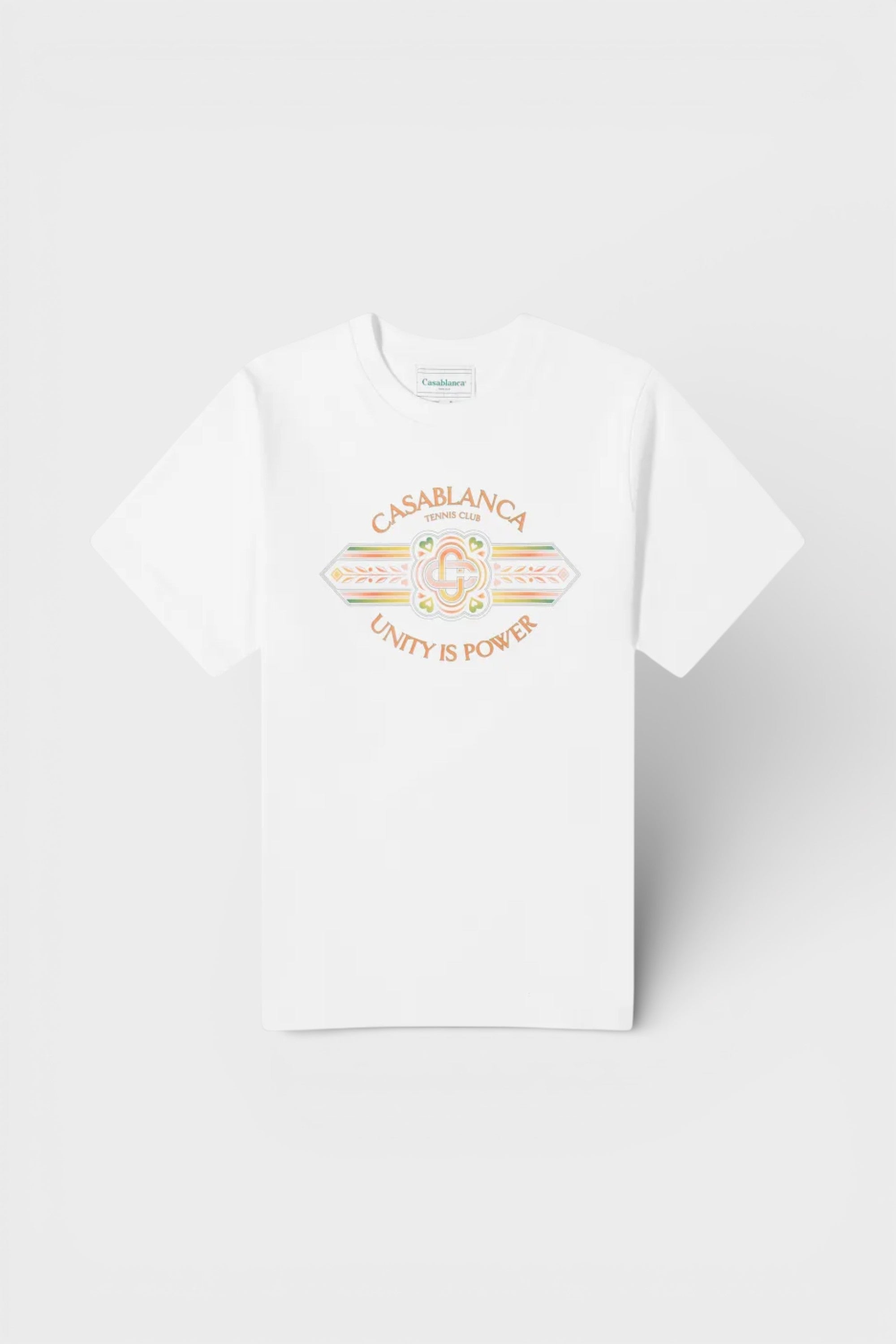 Casablanca Men's  White Unity Is Power Graphic Cotton T-Shirt in Size 2XL, BrandAlley