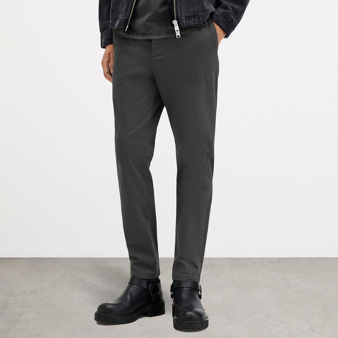 All Saints Men's  Grey Walde Slim Chinos in Size 38, BrandAlley