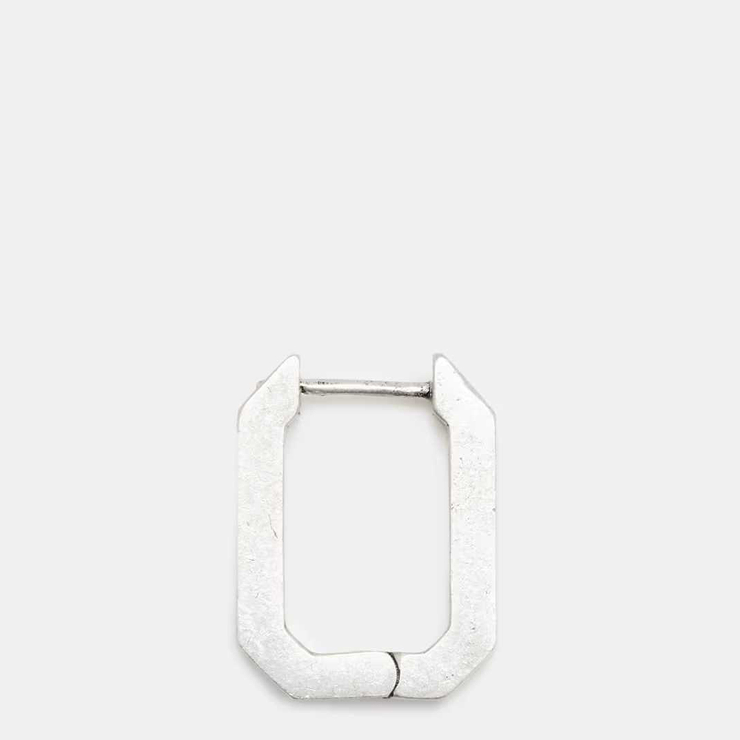 All Saints Men's  Silver Octagon Hoop Earring , BrandAlley