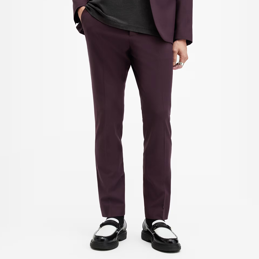 All Saints Men's   Purple Deep Lisle Trousers in Size 36, BrandAlley