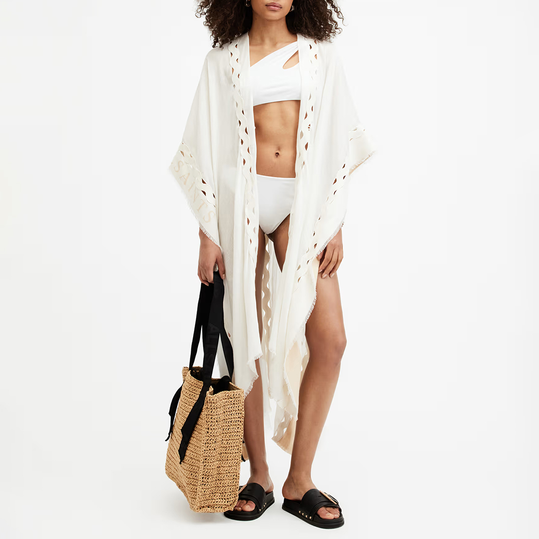All Saints Women's  Ecru Clarissa Ruana Kaftan , BrandAlley