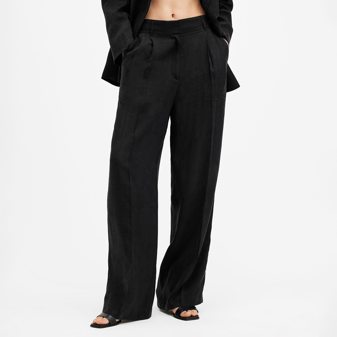 All Saints Women's   Black Averie Ten Trousers in Size 14, BrandAlley