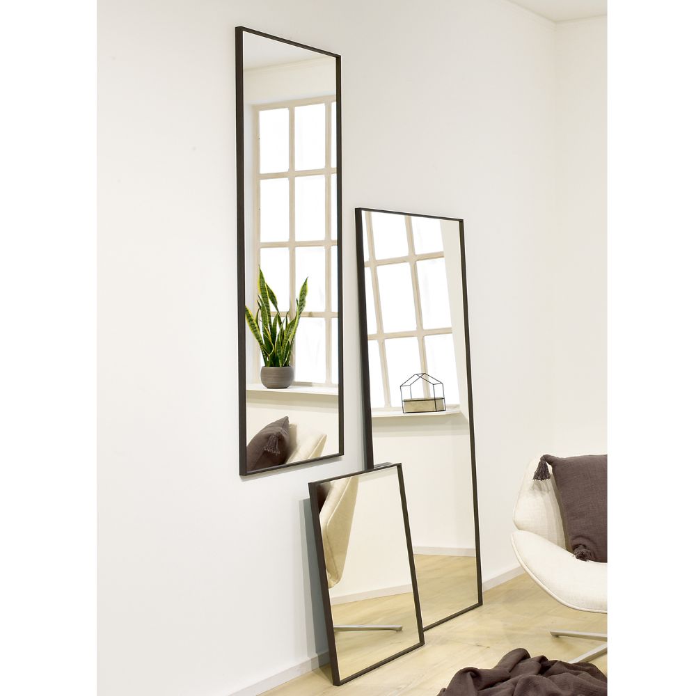Nielsen Design   Alpha Rectangular Wall Mirror - Black Oak Aluminium Frame in Size 50x70cm, BrandAlley