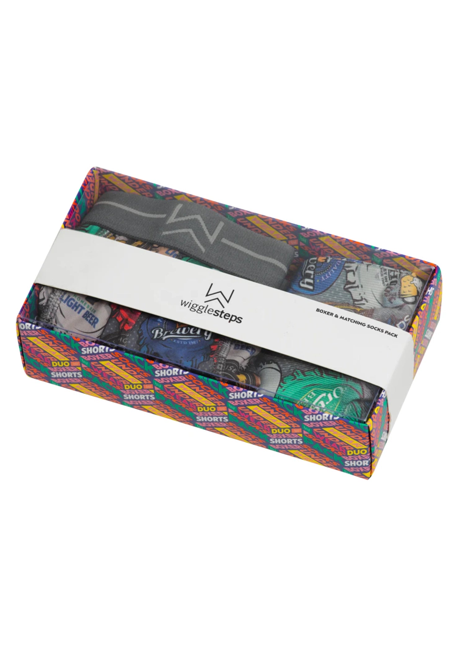 JEMSOX Men's  Vintage Beer Themed Boxer and Socks gift pack in Size Medium, BrandAlley