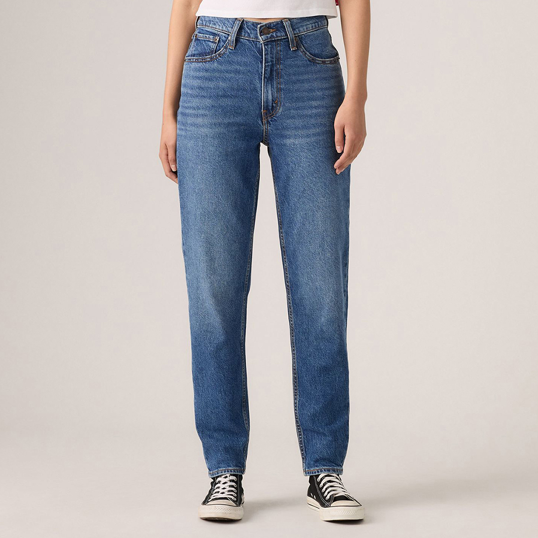 Levi's Mid Blue 80s Crop Mom Stretch Jeans - Size 34 30
