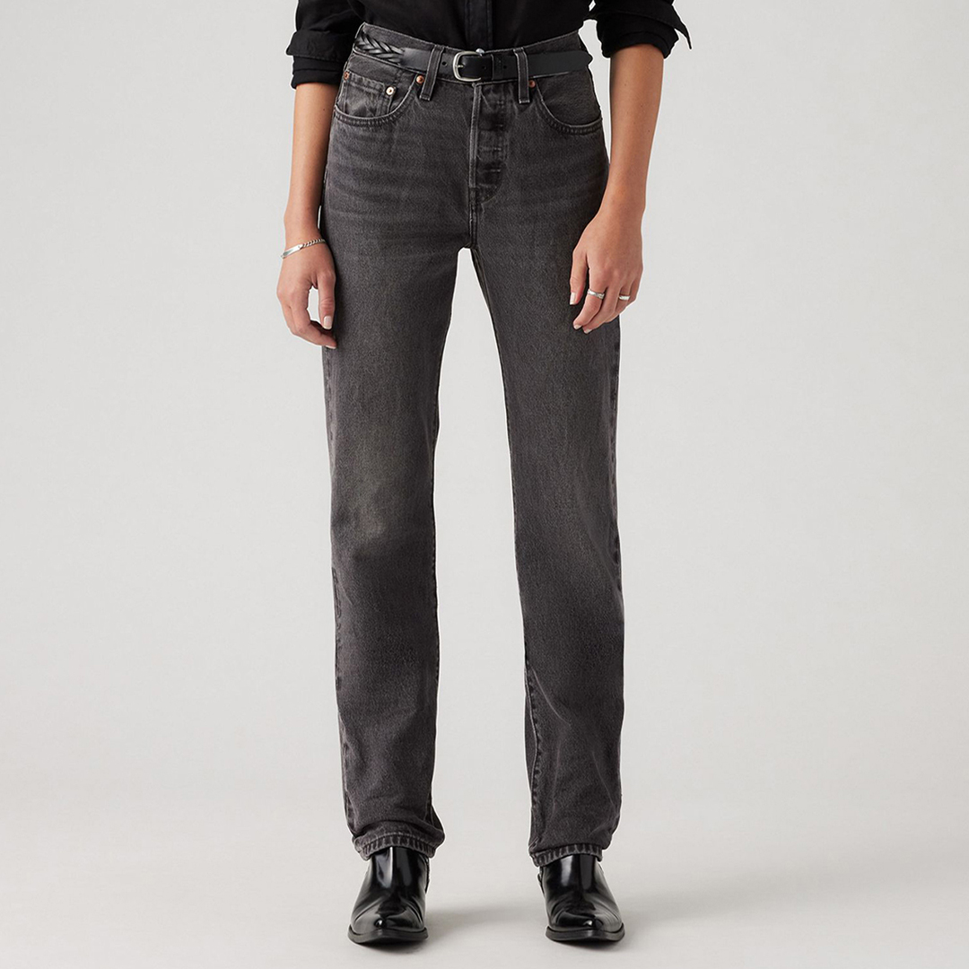 Levi's Women's   Black Wash 501® Straight Stretch Jeans in Size 28 30, BrandAlley
