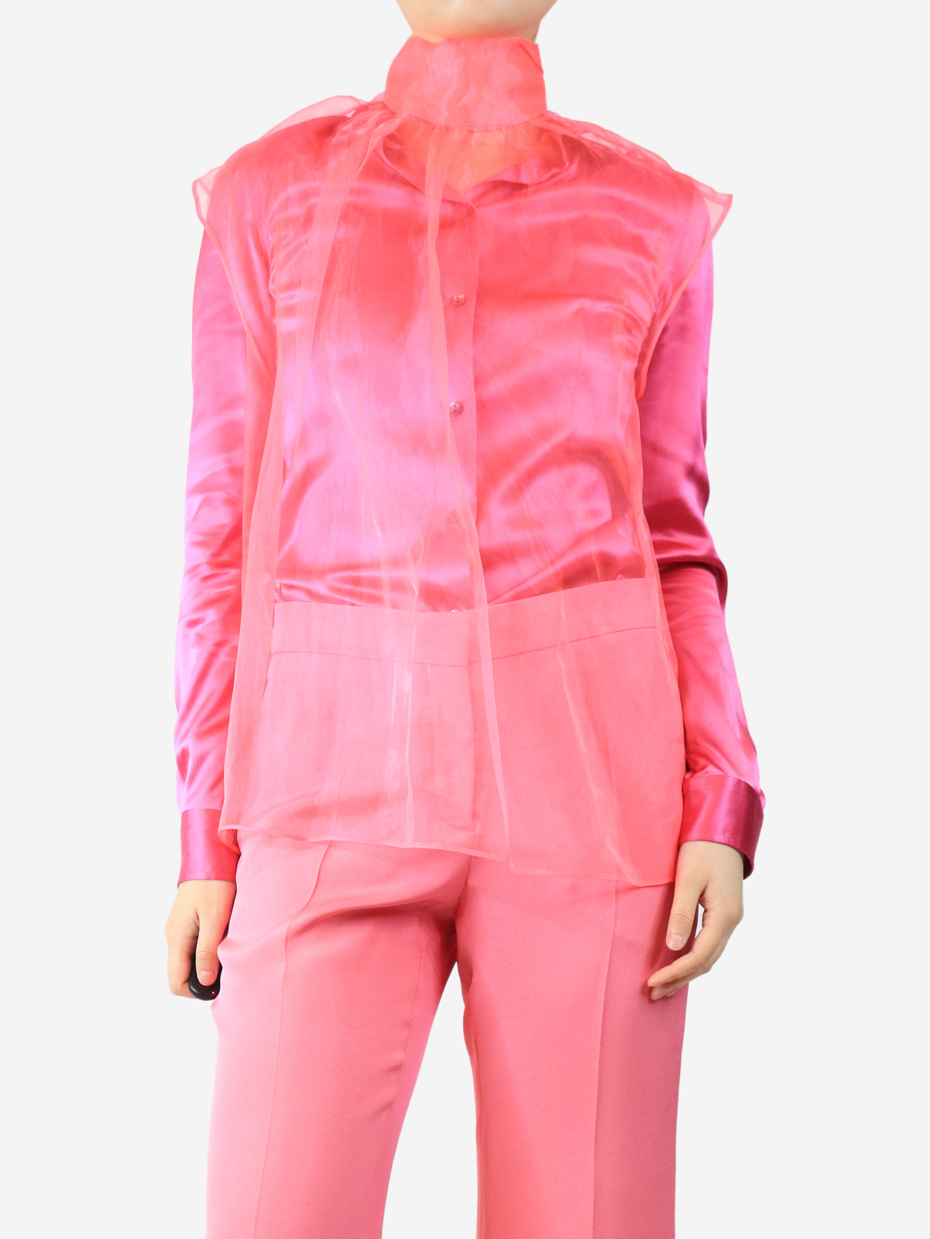 Chic Review: Pre-Loved Prada Neon Pink Silk Sleeveless Blouse – Size 8