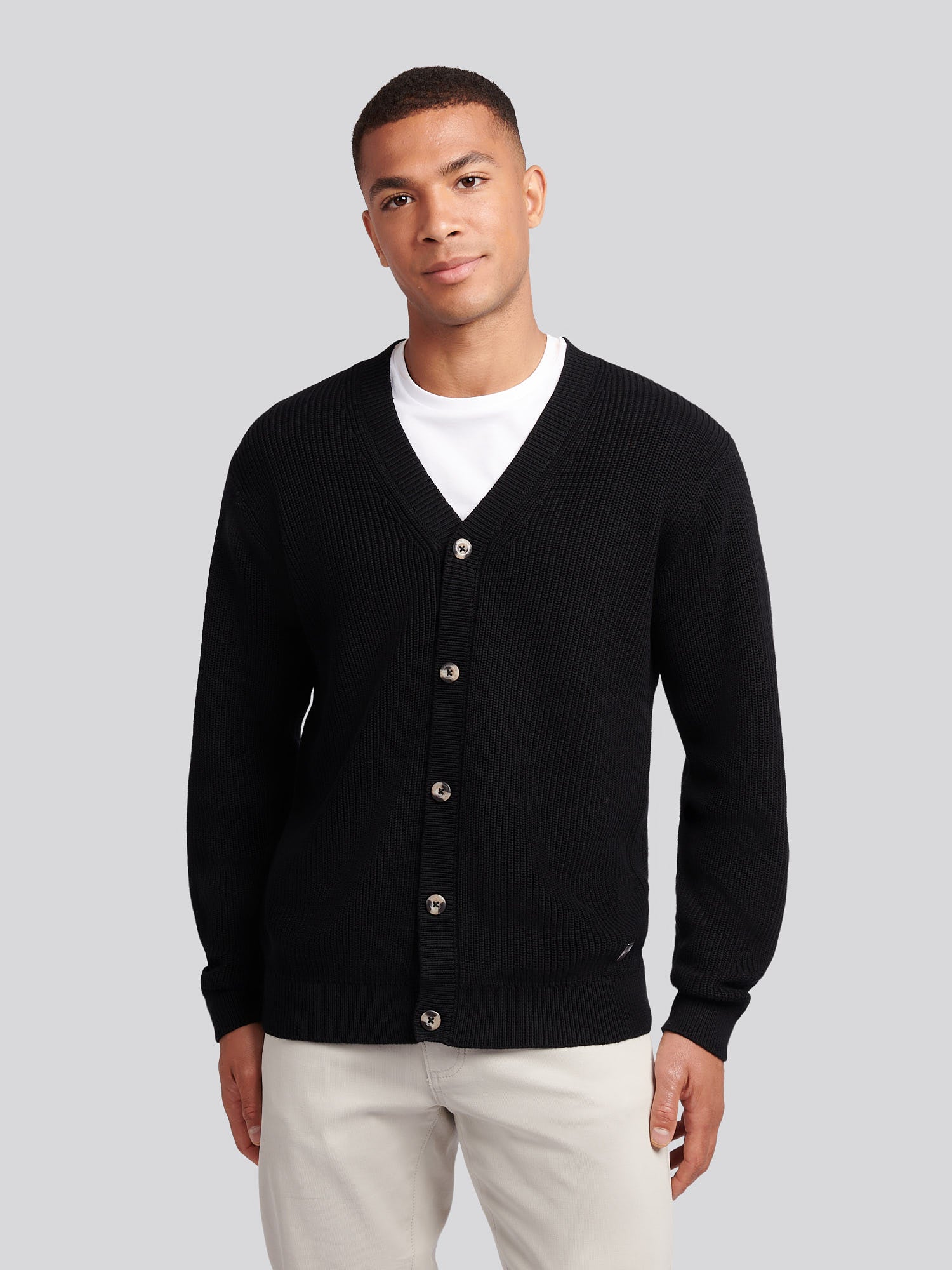 U.S. Polo Assn. Men's U.s. Polo Assn.  Black Stitch Knit Cardigan in Size XXL, BrandAlley