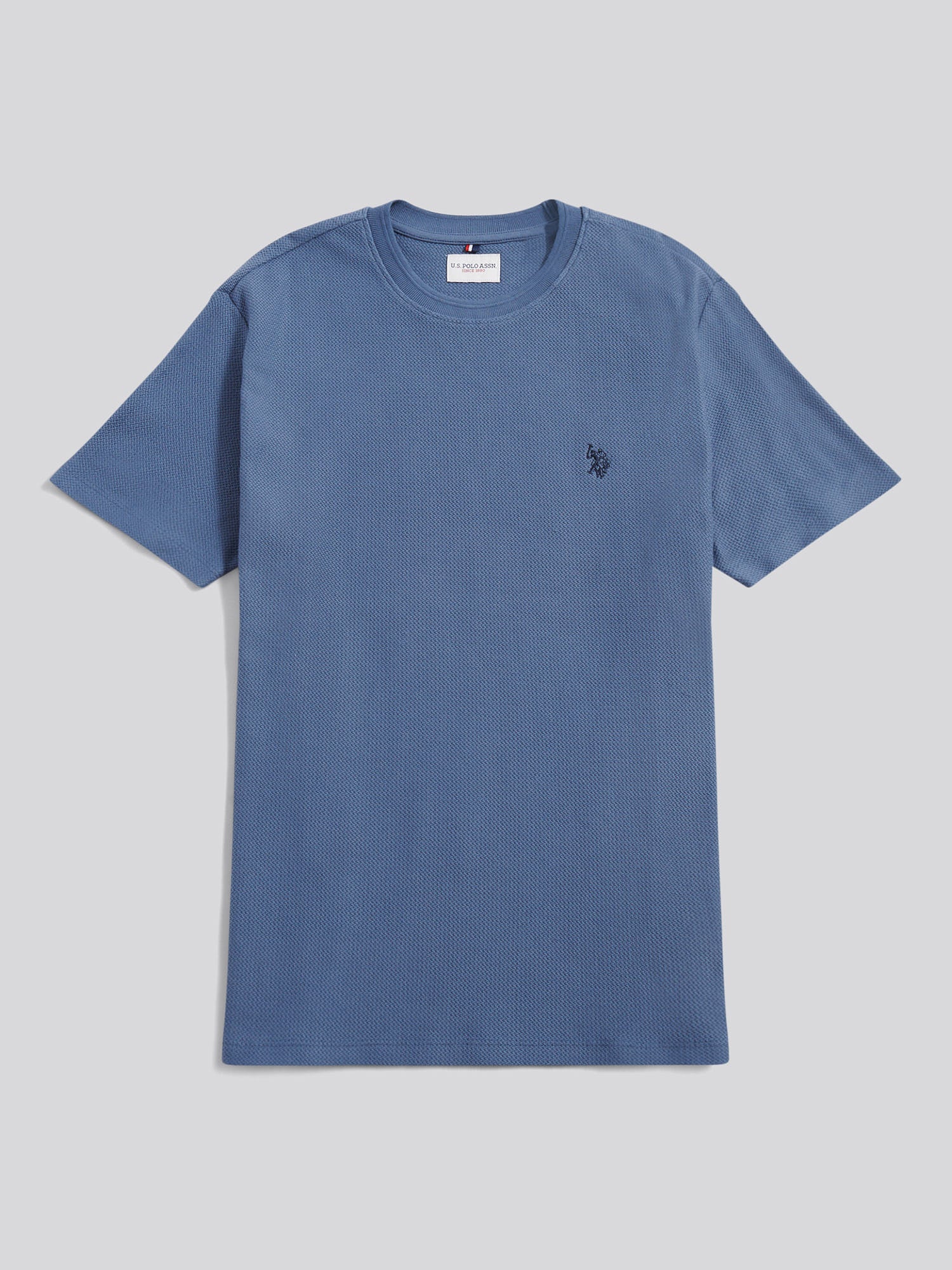 U.S. Polo Assn. Men's U.s. Polo Assn.  Blue Herringbone Texture T-Shirt in Size XXL, BrandAlley