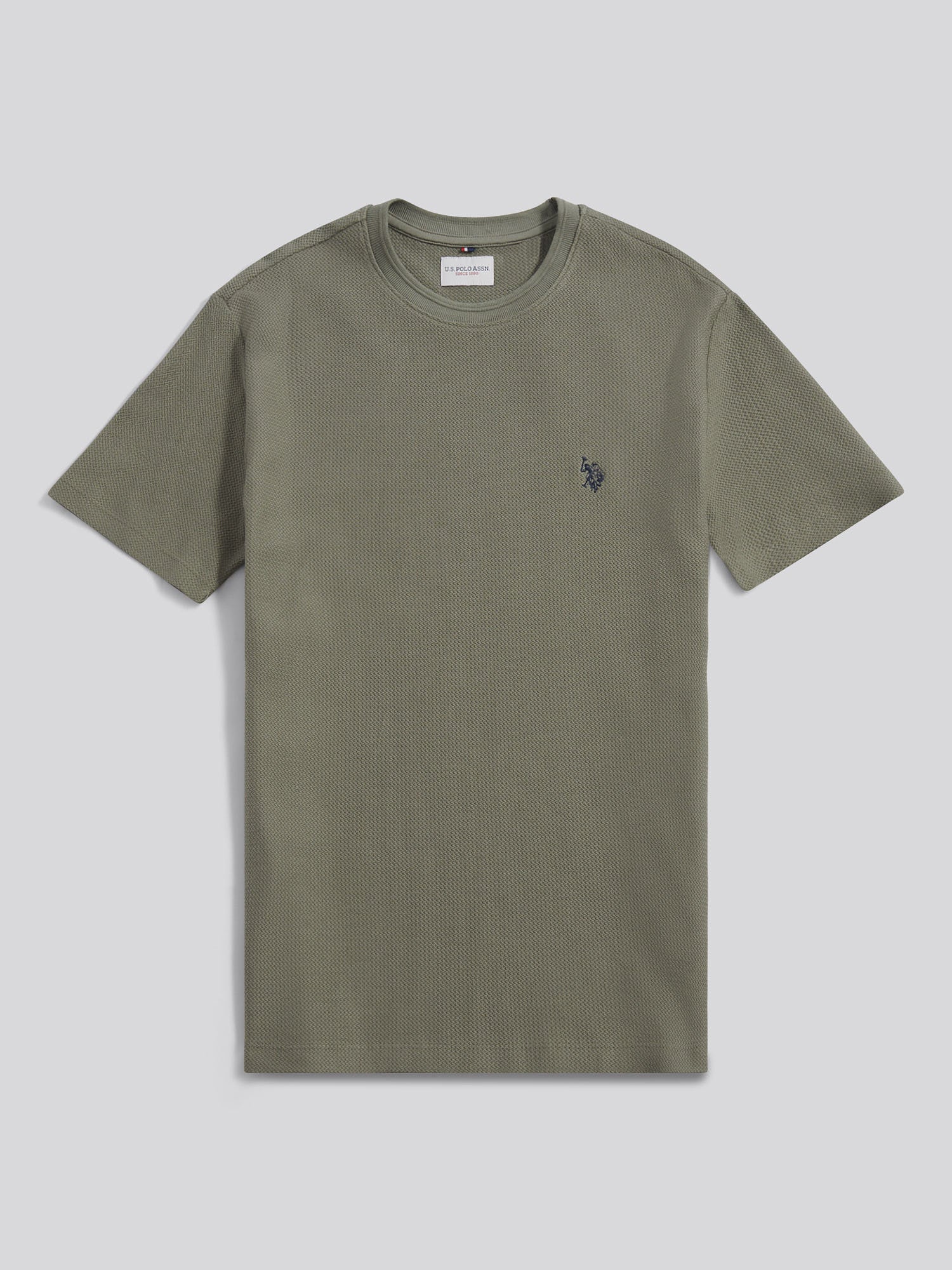 U.S. Polo Assn. Men's U.s. Polo Assn.  Green Herringbone Texture T-Shirt in Size XXL, BrandAlley