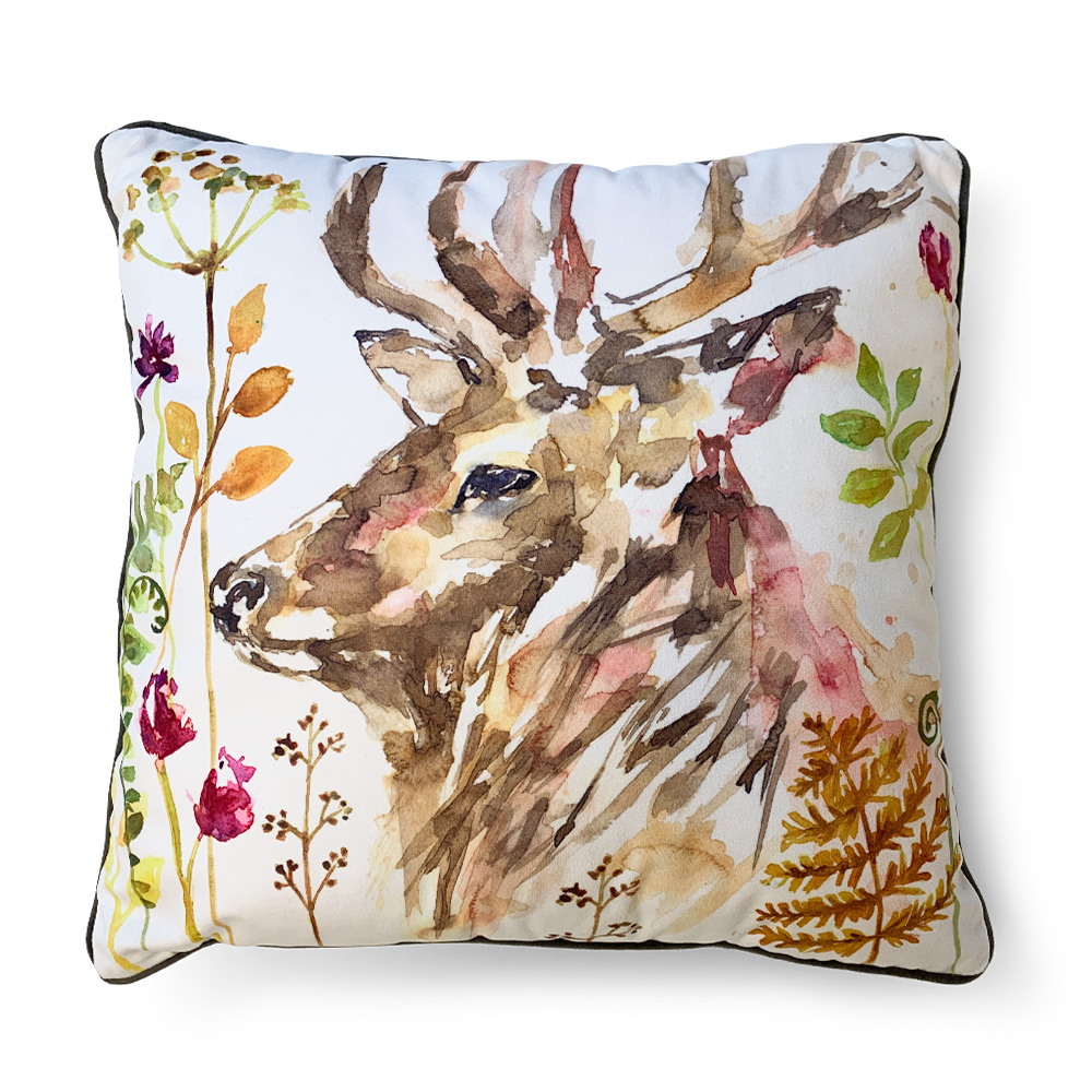 The Art Group Jennifer Rose Stag cushion 40x40cms - Size One Size