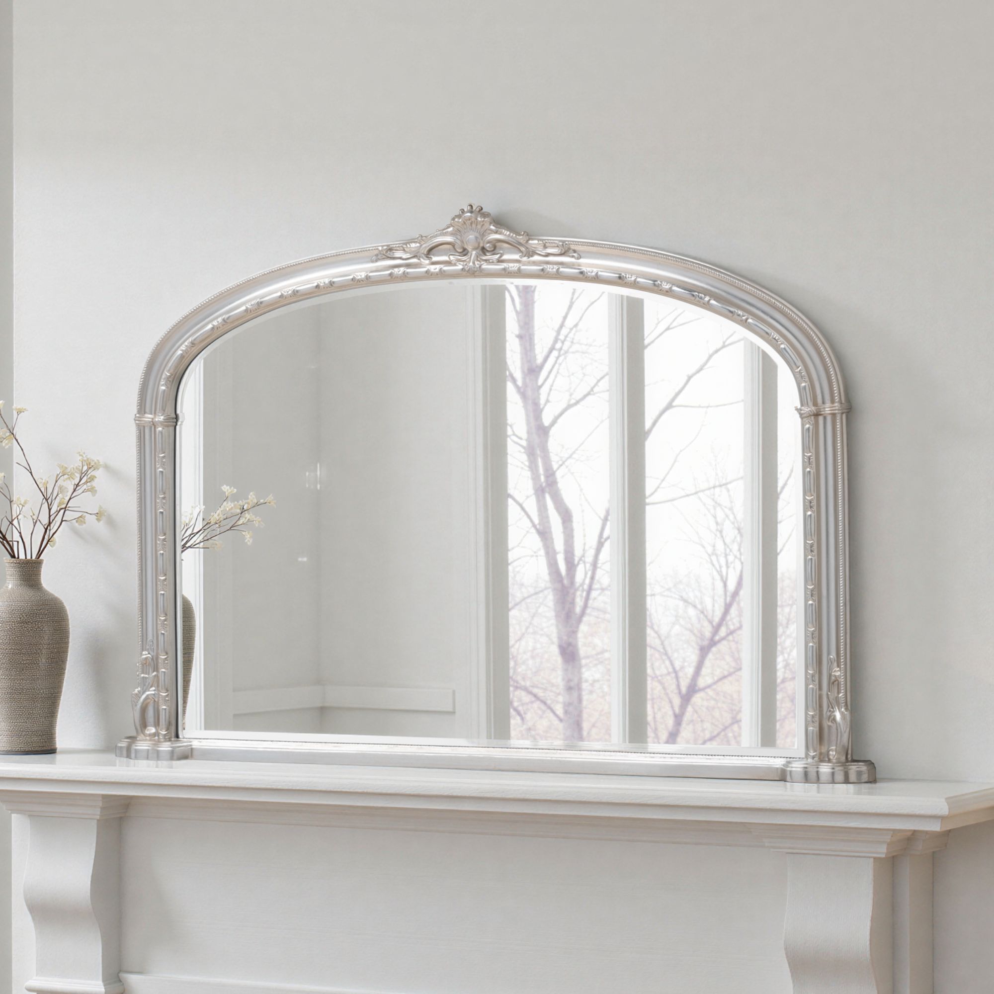 Yearn    Silver Overmantle Mirror Arched 127(W) X 89Cm(H) Victorian Mirror , BrandAlley
