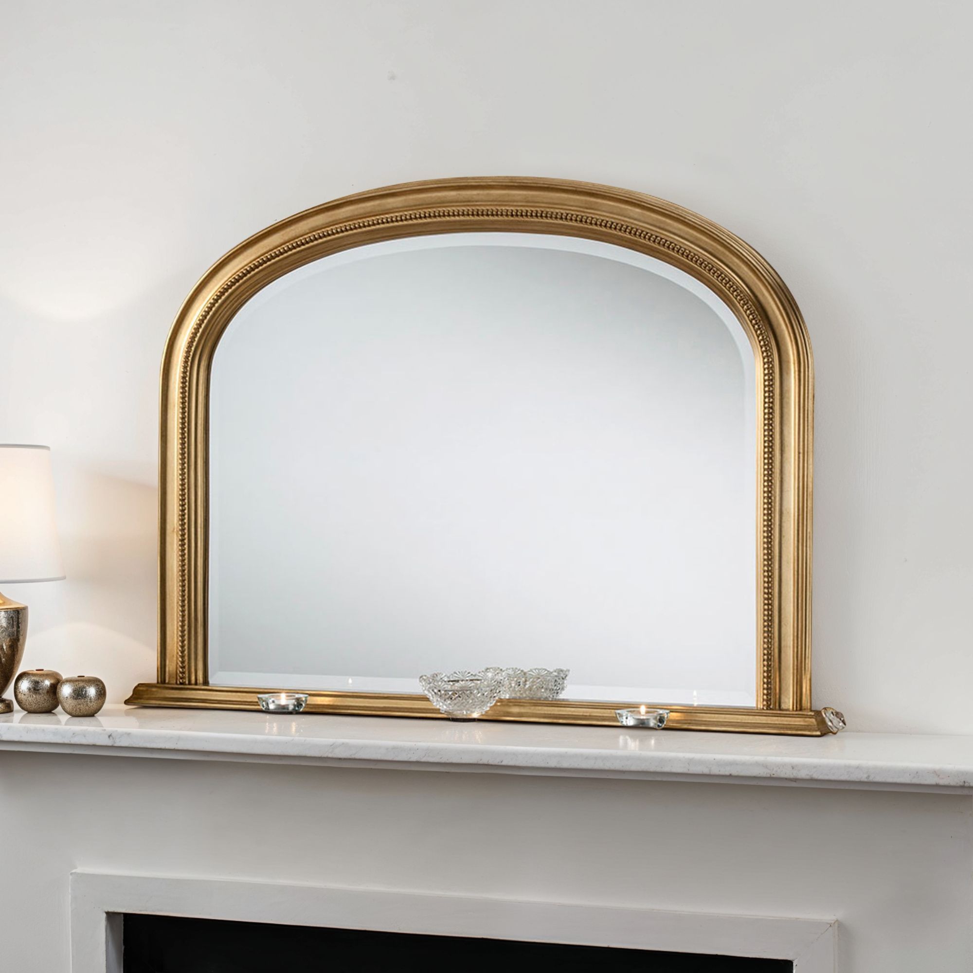 Yearn    Gold Diana Overmantle Arched Bevelled Mirror , BrandAlley