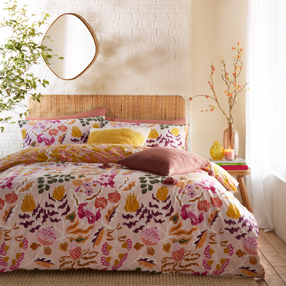 furn.  furn. Furn Protea Reversible Pink Duvet Set in Size Kingsize, BrandAlley