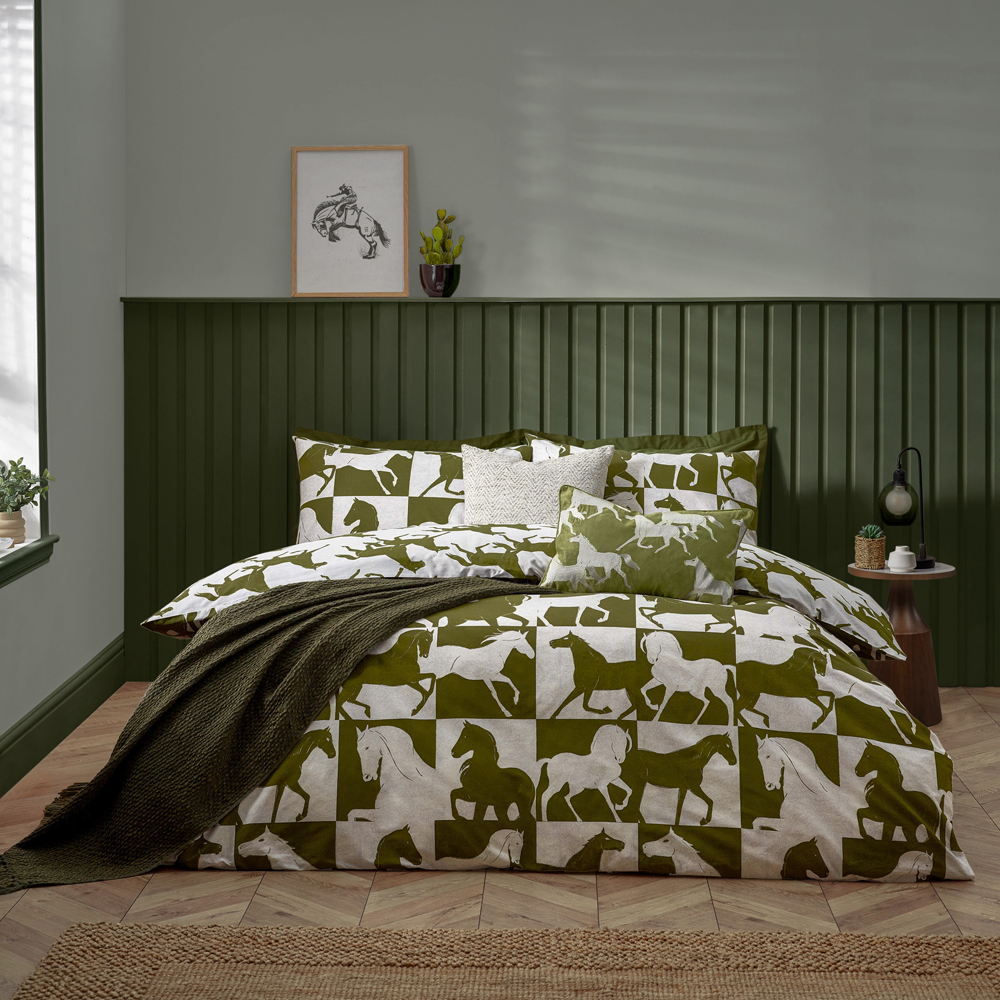 furn.  furn. Furn Herve Reversible Olive Duvet Set in Size Kingsize, BrandAlley