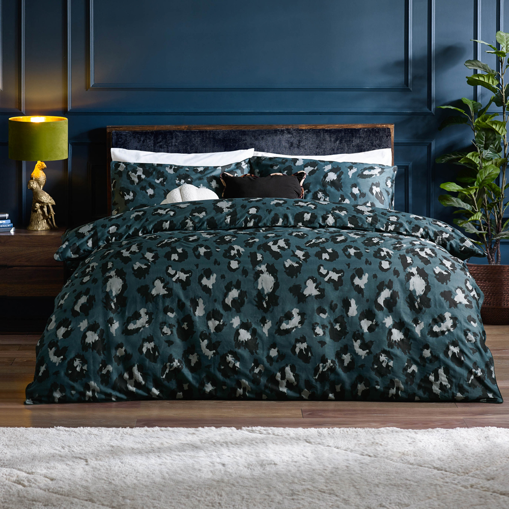 furn.  furn. Furn True Leopard Printed Slate Duvet Set in Size Single, BrandAlley