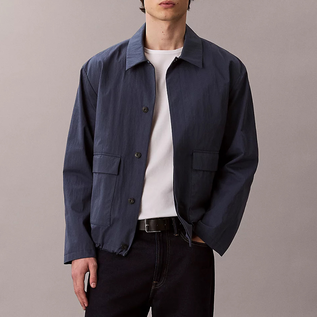Calvin Klein Men's   Blue Technical Twill Blouson Jacket in Size XL, BrandAlley