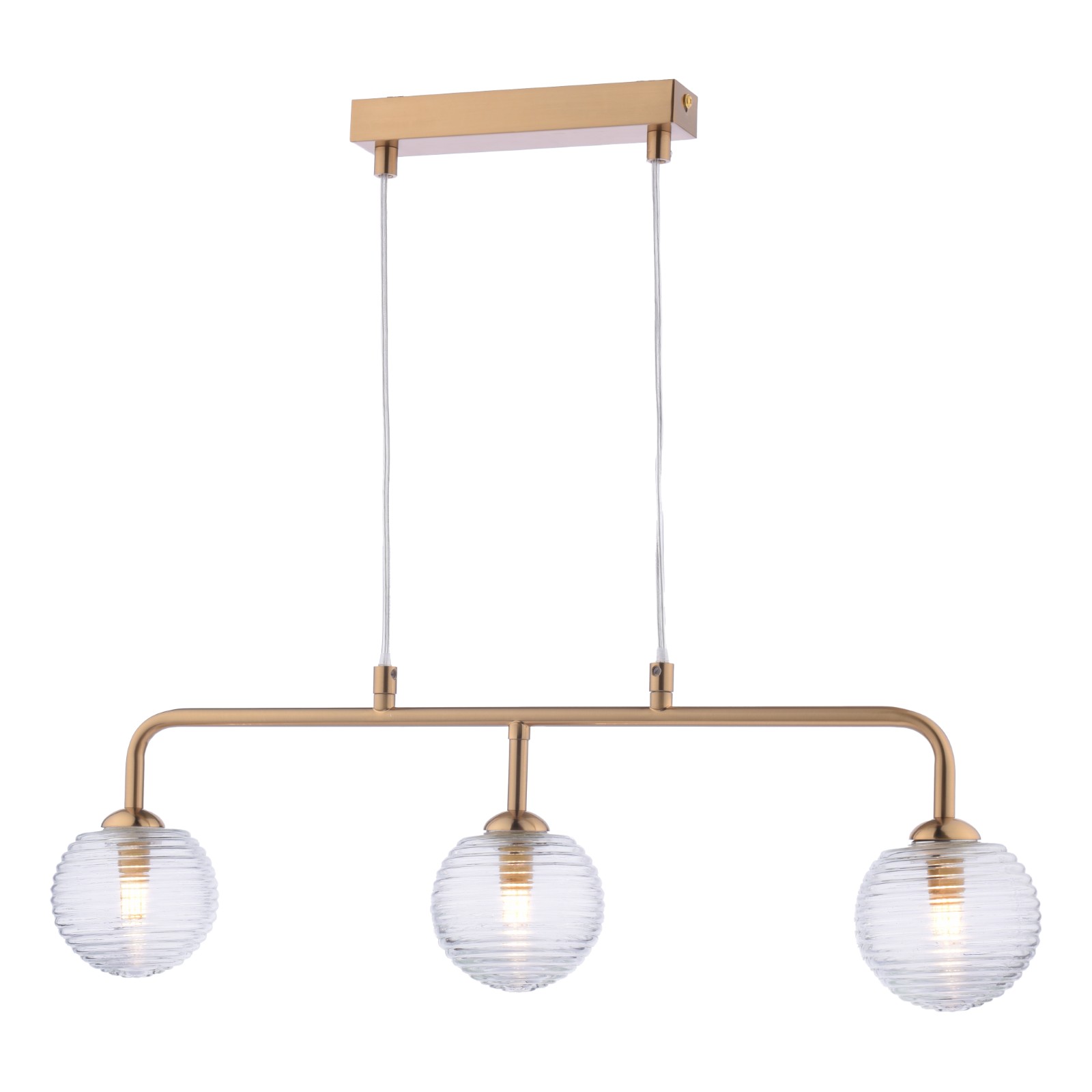 The Lighting Studio   Feya 3 Light Bar Pendant Antique Bronze With Ribbed Glass in Size 3, BrandAlley