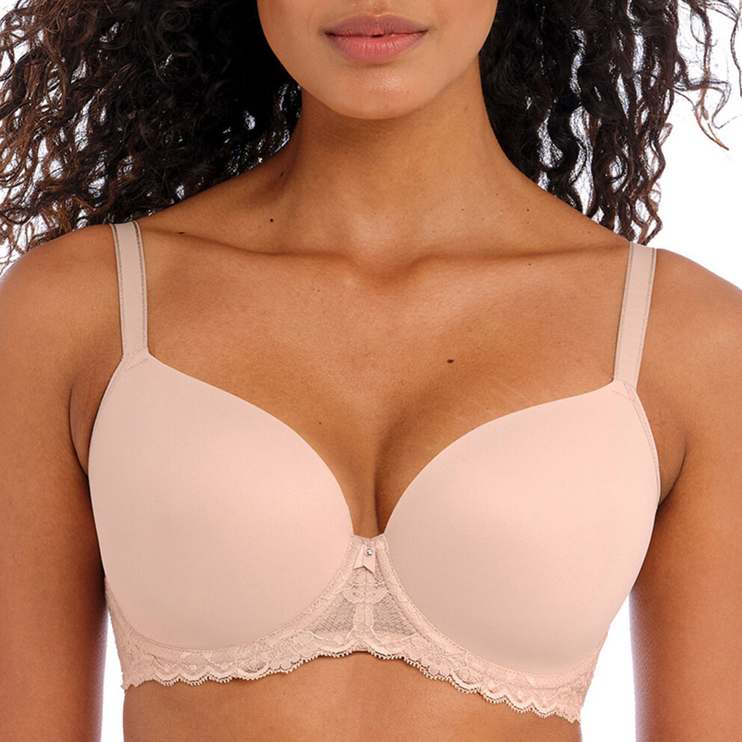 Freya Women's  Beige Offbeat Underwire Moulded Demi T-Shirt Bra in Size 32FF, BrandAlley