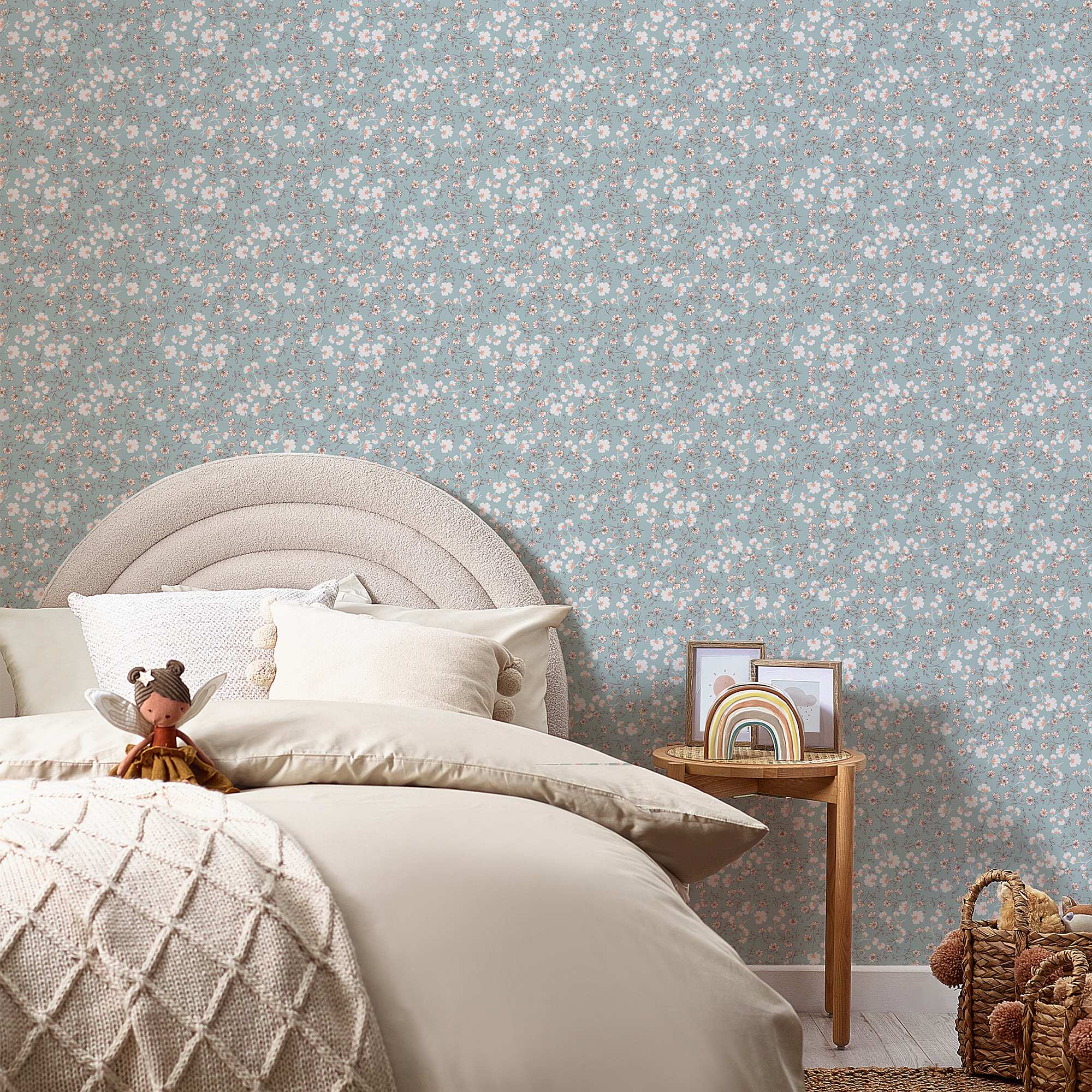 Next   Calm Ditsy Floral Duck Egg Wallpaper , BrandAlley