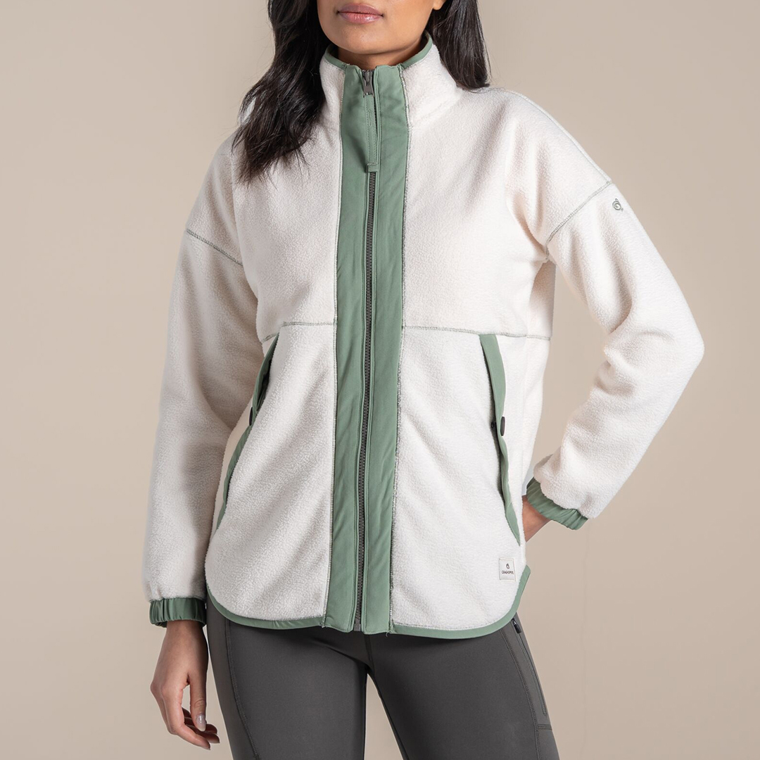 Craghoppers Women's   Cream Patterned Kidsy Full Zip Fleece in Size 18, BrandAlley