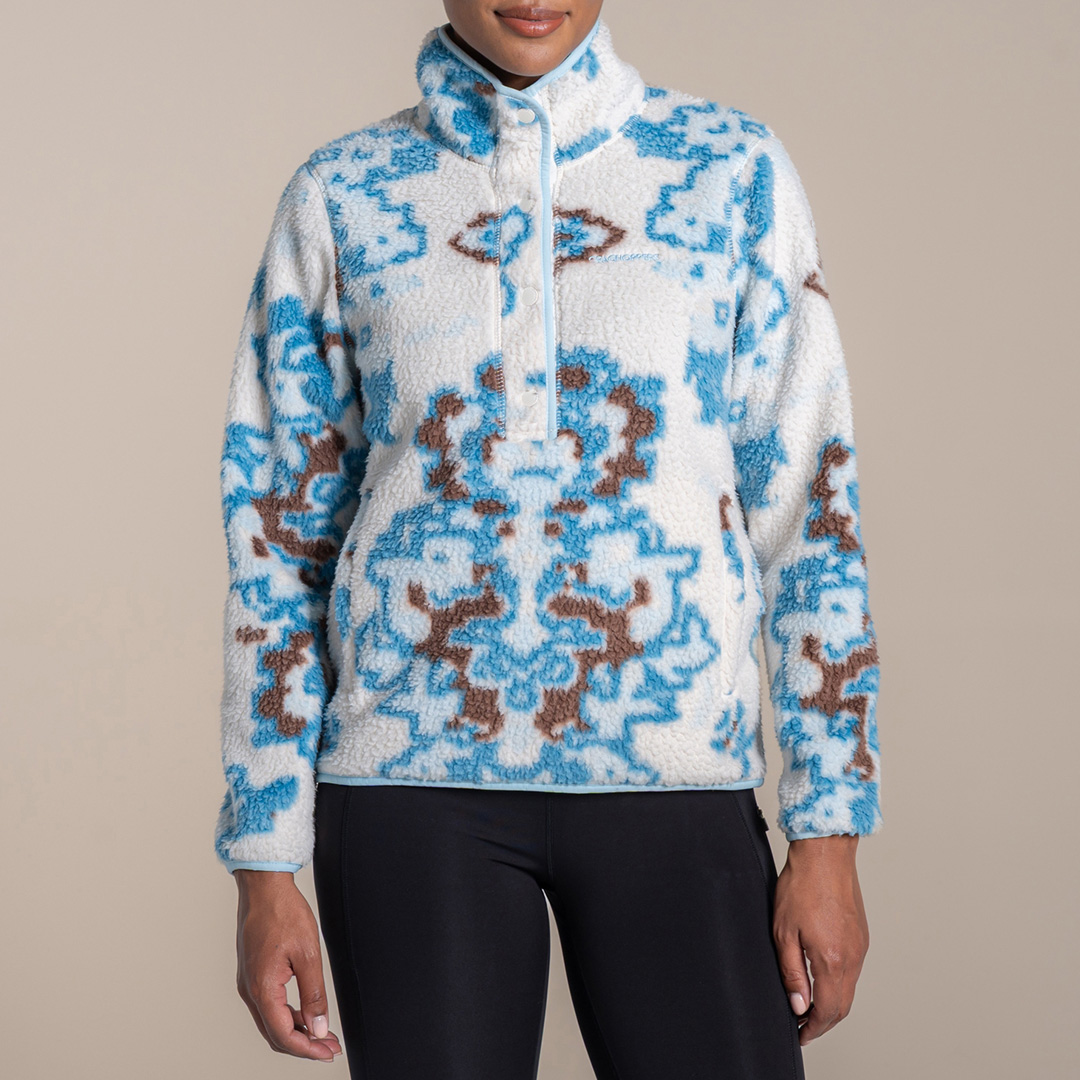 Craghoppers Women's    Blue And White Print National Trust Rosemary Ii Overhead Fleece in Size 8, BrandAlley