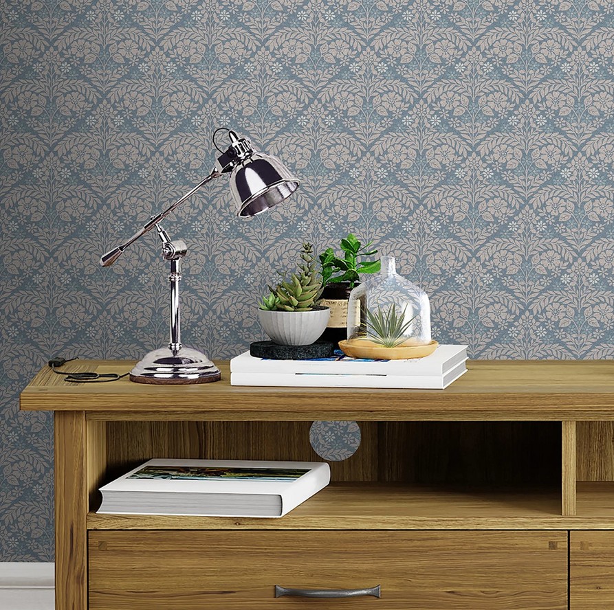 Laura Ashley   Margam Newport Blue Wallpaper , BrandAlley