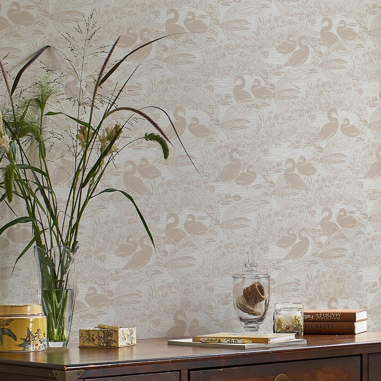 Laura Ashley    Grey Swans Dove Wallpaper , BrandAlley