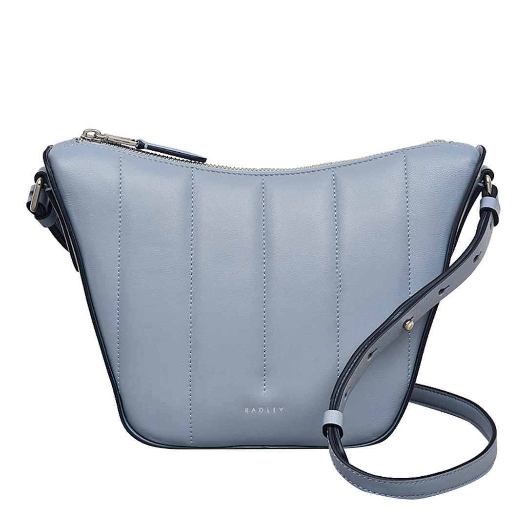 Radley Women's   Blue Smoke Oak Street Quilt Small Ziptop Cross Body Bag in Size Small, BrandAlley