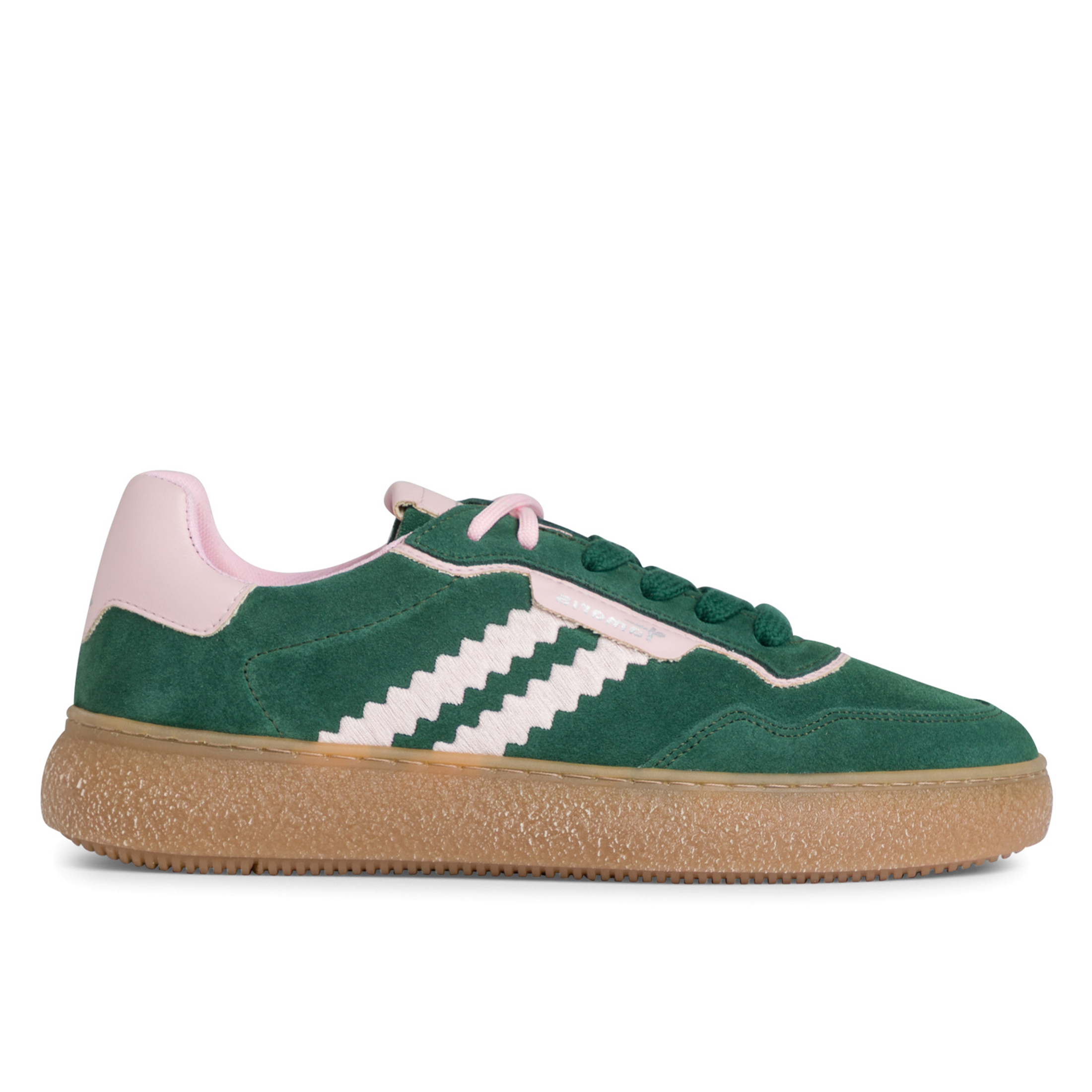 Tamaris Women's   Green Pink Leather Fashion Stripe Lace Up Sneakers in Size 36, BrandAlley