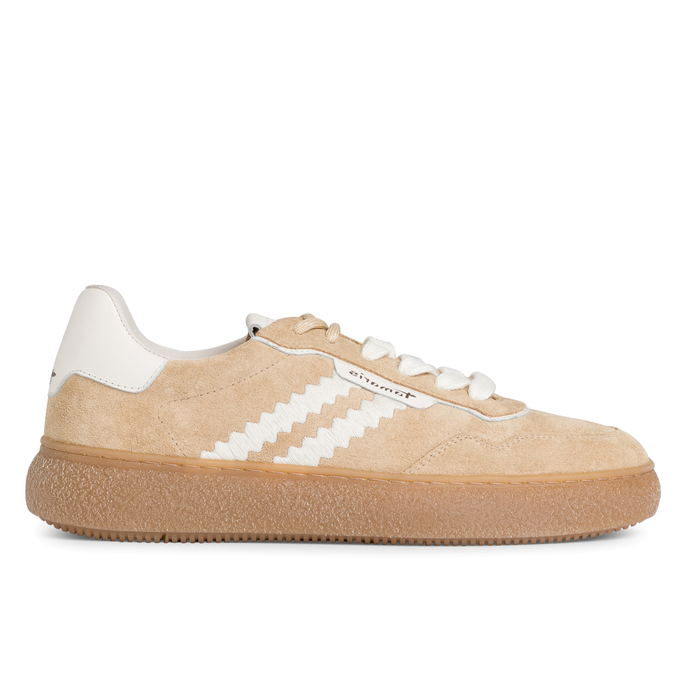 Tamaris Women's   White Beige Leather Fashion Stripe Lace Up Sneakers in Size 36, BrandAlley